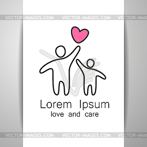 Love care logo template - vector clipart