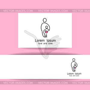 Love care logo template - vector clip art