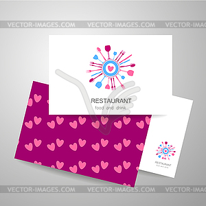 Love restaurant logo identity - vector clipart