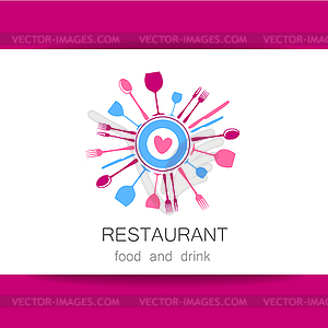 Love restaurant logo identity - vector image