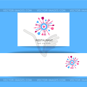 Love restaurant logo identity - vector image