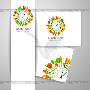 Lunch time logo - vector clip art