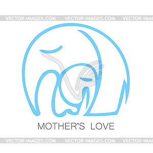 Mom love logo - vector clip art