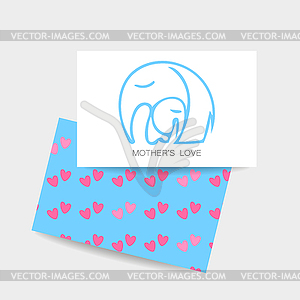 Mom love logo - vector image