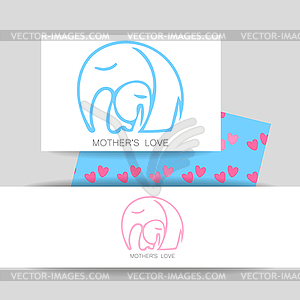 Mom love logo - vector image