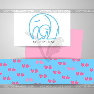 Mom love logo - vector clipart / vector image