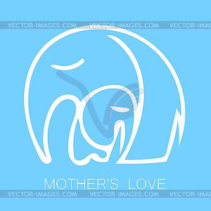 Mom love logo - vector image