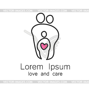 Parent love logo - vector clip art