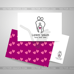 Parent love logo - color vector clipart