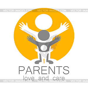 Parents love care logo - royalty-free vector clipart