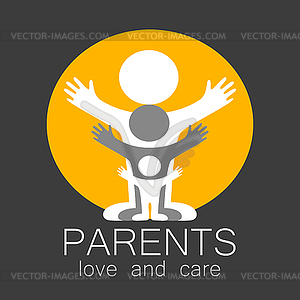 Parents love care logo - vector image