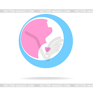 Pregnant woman logo - vector image