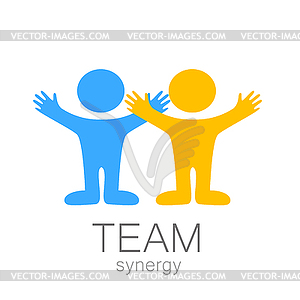 Team synergy logo - vector image