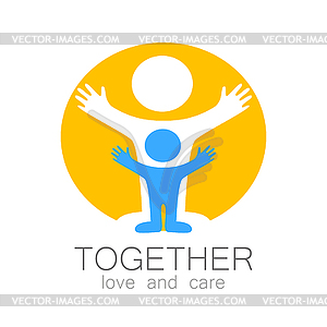 Вместе любовь ухода логотип - изображение в векторном формате
