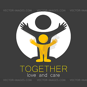 Together love care logo - vector image