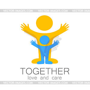 Together love care logo - vector clipart