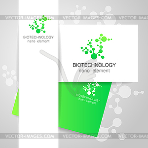 Biotechnology nano logo - vector clipart