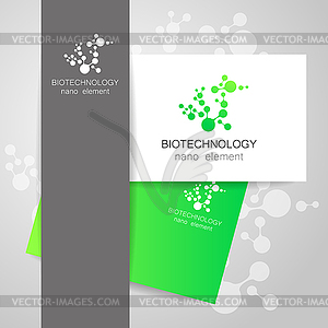 Biotechnology nano logo - vector image