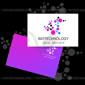 Biotechnology nano logo - vector image