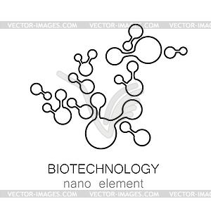 Biotechnology nano logo - vector clipart