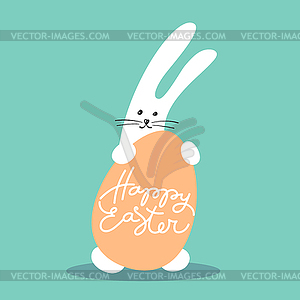 Bunny happy easter - vector clipart
