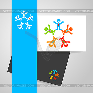 Team work logo - vector clip art