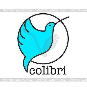 Colibri bird sign - vector image