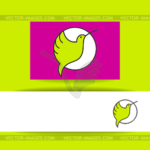 Colibri bird sign - vector clip art