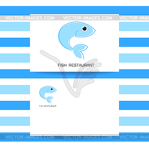 Fish restaurant card - vector image