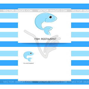 Рыбный ресторан карта - рисунок в векторном формате