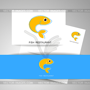 Fish restaurant card - vector clip art