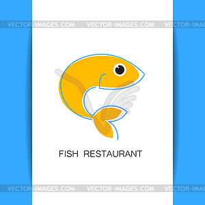 Fish restaurant card - vector clipart