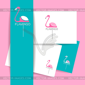 Flamingo bird sign - vector image