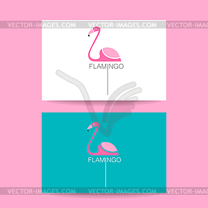 Flamingo bird sign - vector clipart