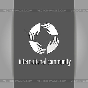 International community - white & black vector clipart