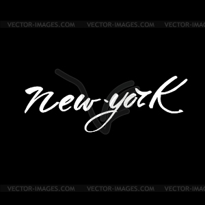 New york love text - white & black vector clipart