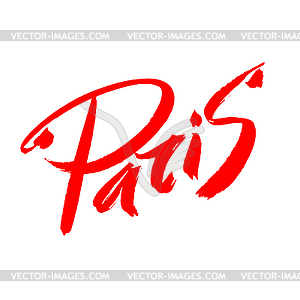 Paris love text - vector clipart