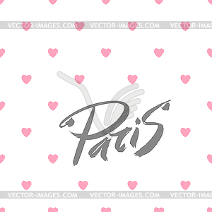 Paris love text - vector clipart