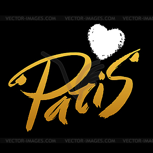 Paris love text - vector clip art