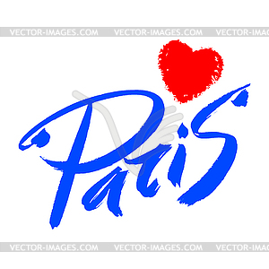 Paris love text - vector clipart