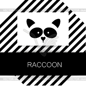 Raccoon animal template - royalty-free vector clipart