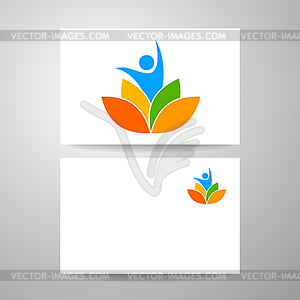 Yoga lotos logo template - vector image