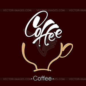 Coffee cup lettering template - vector clipart