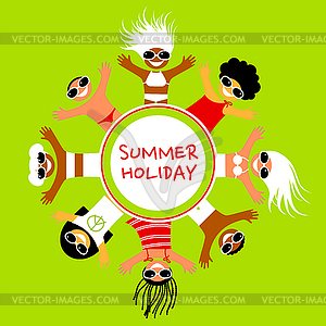 Summer camp template - vector clipart