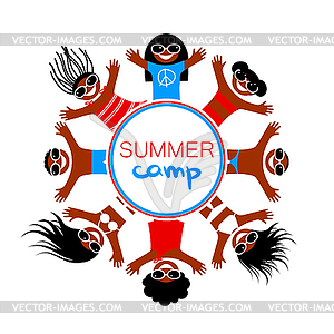 Summer camp template - vector clip art