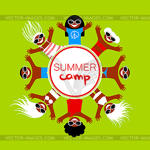 Summer camp template - vector image