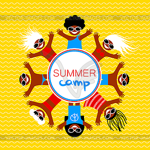 Summer camp template - vector clipart