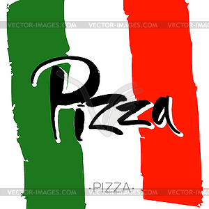 Pizza lettering banner template - vector image