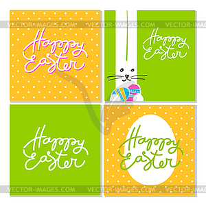 Happy easter rabbits crads collection - vector image