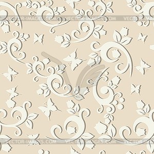 Elegant floral vintage seamless pattern background - vector clipart